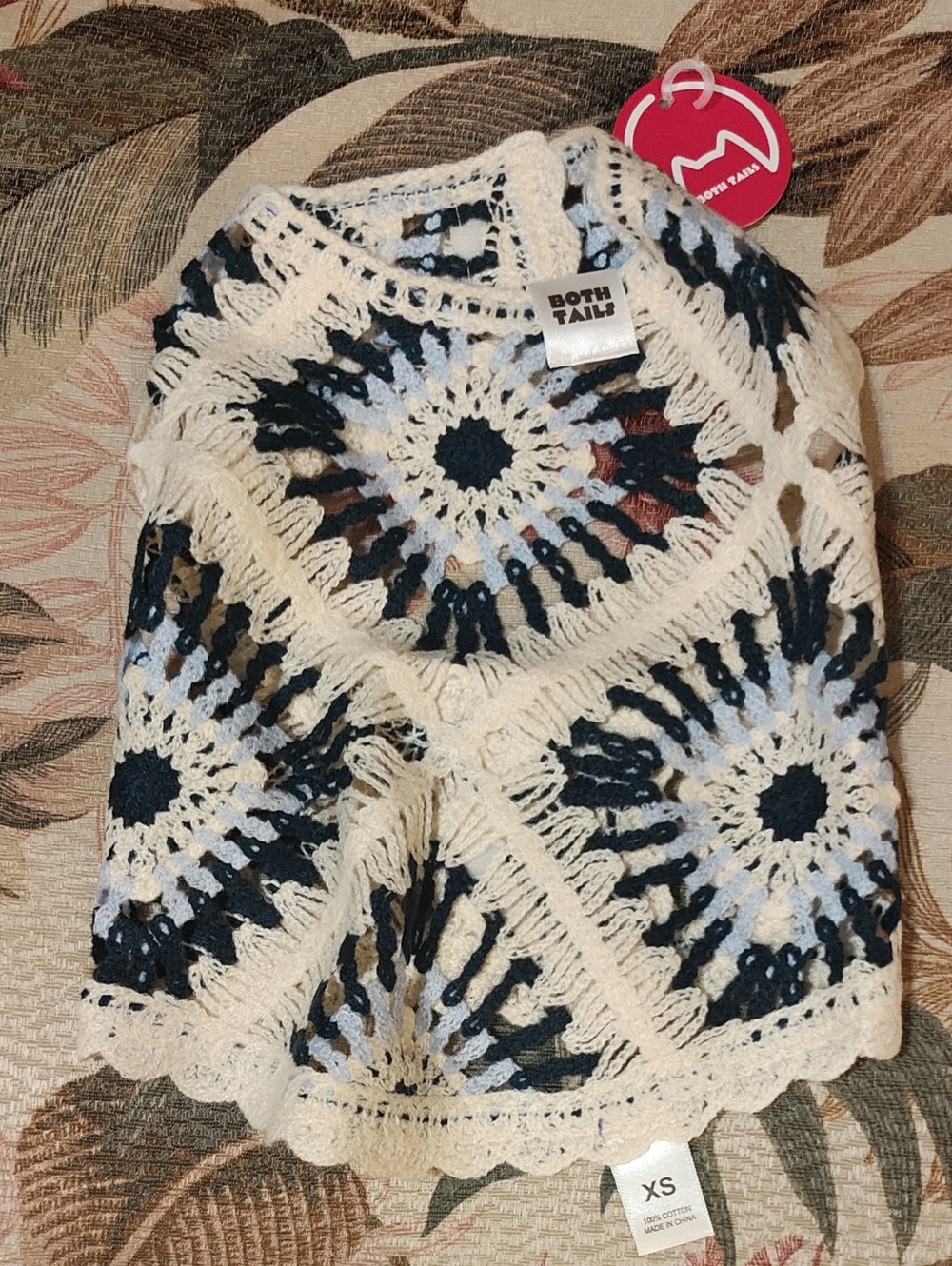 PETS: DOG CROCHET SHIRT - BLUE DIAMONDS - Picture 7 of 16